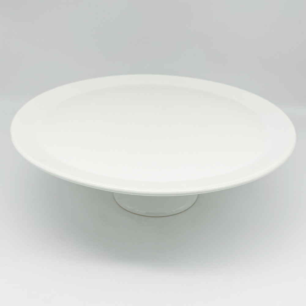 Bandeja de louça redonda com pé 40cm
