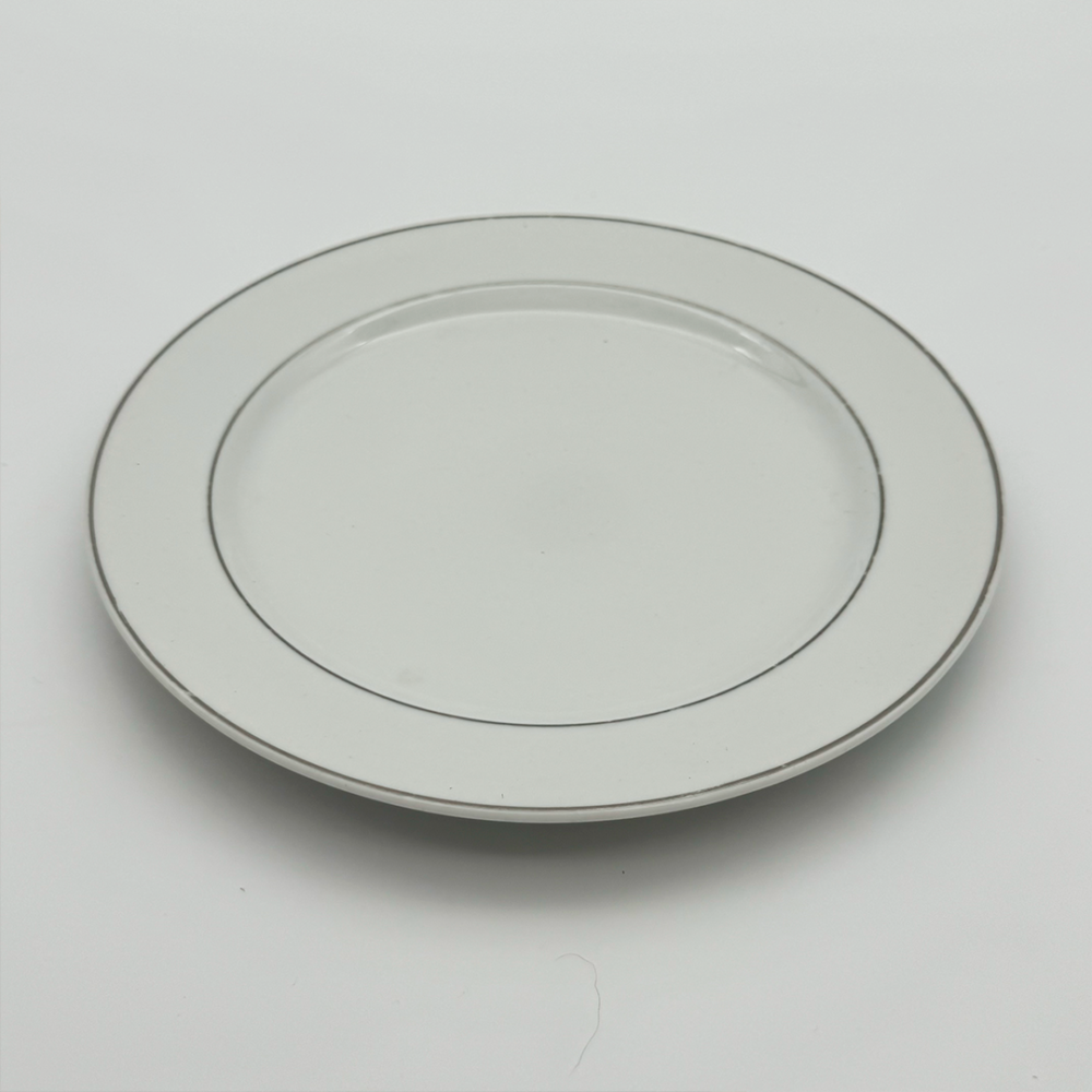 Prato de Mesa Prateado Dois Frisos