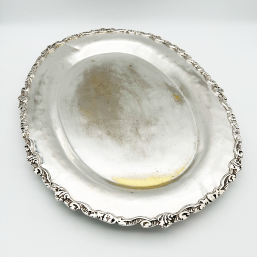 Bandeja de Prata Oval Borda Detalhada